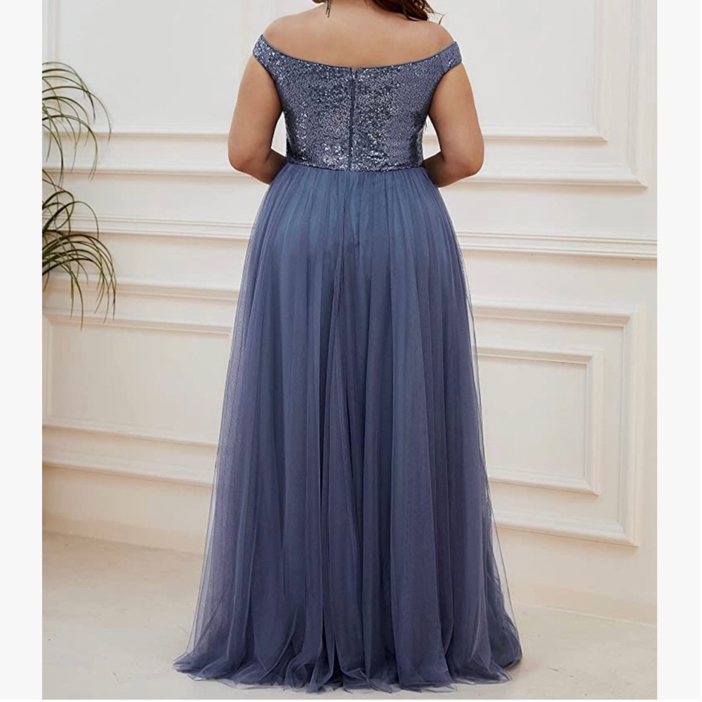 Ever-Pretty Evening Formal Dress - Size 18 - Haze Blue - NWT - Picture 3 of 6